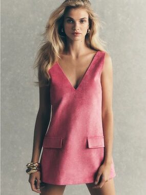 Brand New Mare Mare Faux-Suede Sleeveless V-Neck Romper
